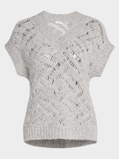 PESERICO Open-Stitch Knit Vest