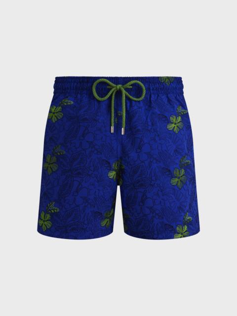 Men Swim Trunks Embroidered Flowers - Limited Edition