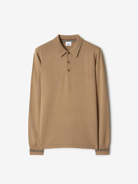 Burberry Long-sleeve Wool Polo Shirt