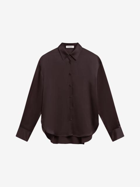 The Frankie Shop Peri Satin Shirt - Brown