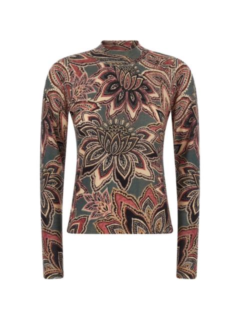 FARM RIO Tapestry floral-print top