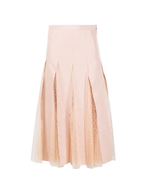 REDValentino pleated lace midi skirt