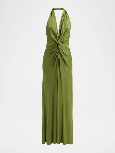 A.L.C. Mabel Twist-Front Halter Gown