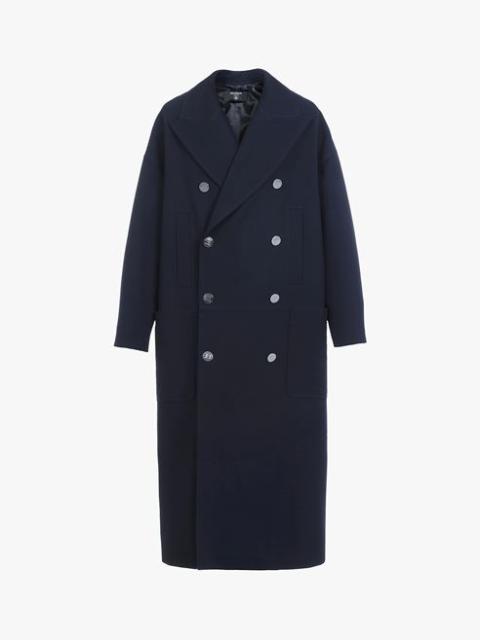 Balmain Navy blue double-breasted wool coat