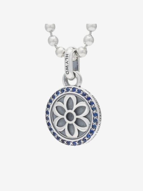 Iron Heart PS-STCHRIS-SAP GOOD ART HLYWD Saint Christopher Pendant - Sterling Silver with Sapphires