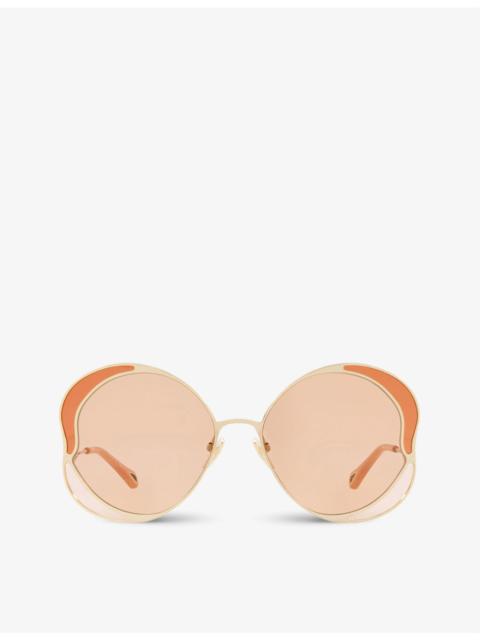 Chloé CH0024S Gemma metal and acetate butterfly-frame sunglasses