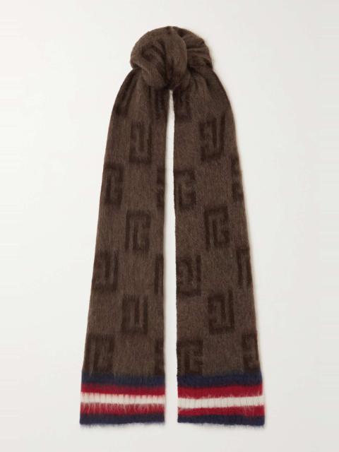 Balmain Printed mohair-blend scarf