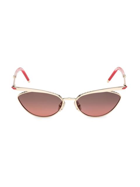 Christian Louboutin Women's 56MM Cat-Eye Sunglasses - Gold Red