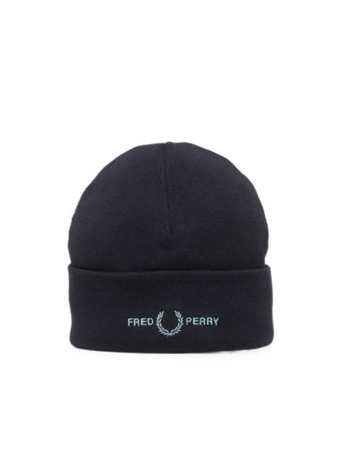 Fred Perry logo-embroidered turn-up beanie hat