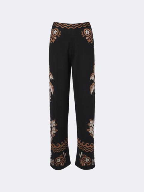 Alanui Island Roots wool and silk-blend wide leg pants