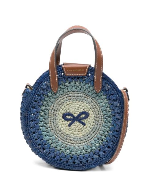 Anya Hindmarch Anya Hindmarch Small Round Bow Raffia Tote Bag