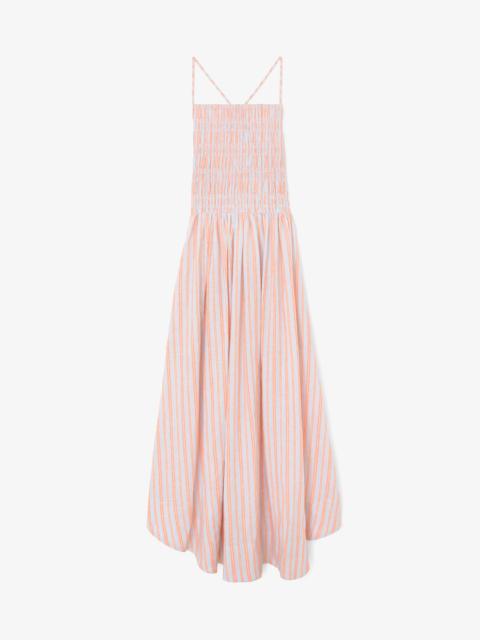 GANNI DRESS IN STRIPED LINEN