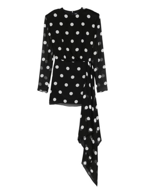 David Koma polka-dot tie-wrap mini dress