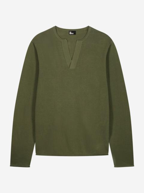 The Kooples GREEN TUNISIAN SWEATER