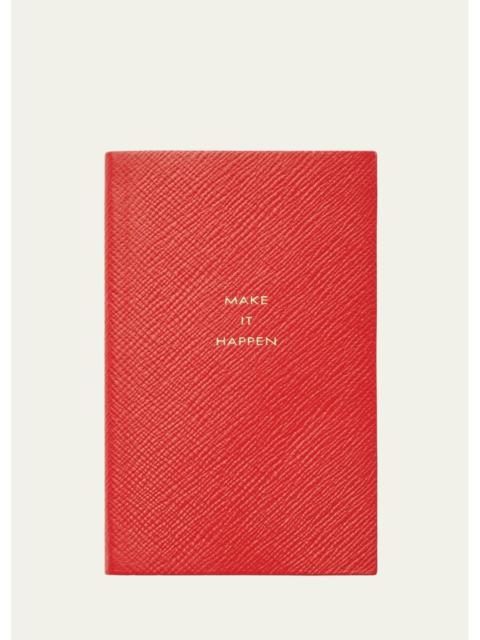 Smythson "Make It Happen" Panama Leather Pocket Notebook