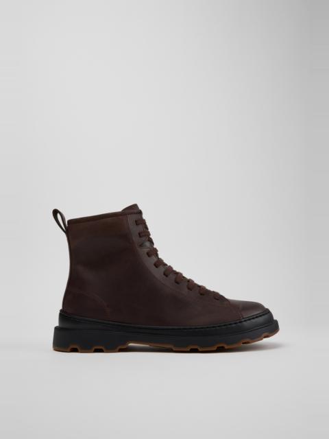 CAMPER Brutus+ Brown Nubuck Ankle Boots for Men.