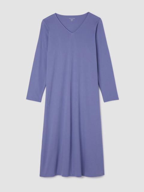 EILEEN FISHER Organic Cotton Interlock V-Neck Sleep Dress