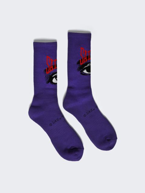 SAINT M×××××× Eye Socks Purple