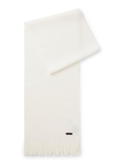 BOSS KNIT SCARF IN VIRGIN WOOL WITH LOGO DETAIL