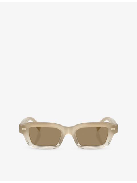Brunello Cucinelli BC4019S Marla Rectangle-Frame Acetate Sunglasses