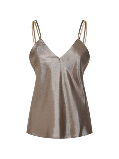 Max Mara Studio metallic-effect V-neck tank top
