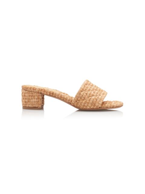 Bottega Veneta Amy Woven Wicker Sandals tan