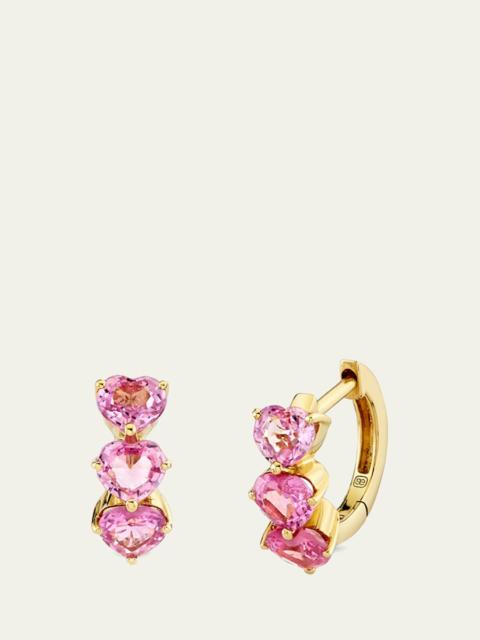 SYDNEY EVAN Heart Cocktail Huggie Earrings