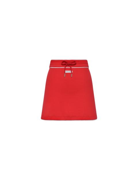 Marine Serre Light ribbed jersey drawstring-waist mini skirt organic cotton