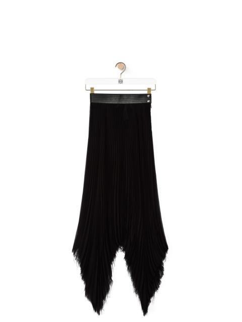 Loewe Asymmetric pleated skirt leather trim in polyester