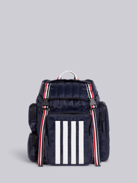 Thom Browne Navy Quilted Ripstop Tricolor Webbing Handles 4-Bar Backpack