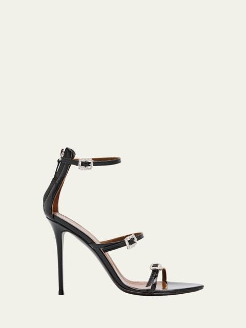 Giuseppe Zanotti Metallic Leather Ankle-Strap Sandals