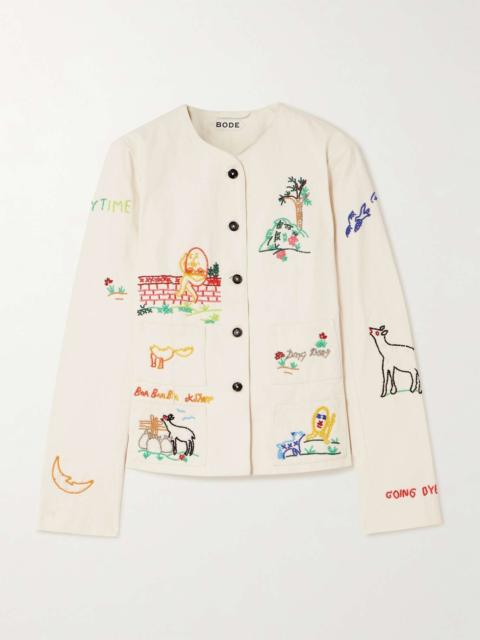 BODE Nursery Rhyme bead-embellished cotton-twill jacket