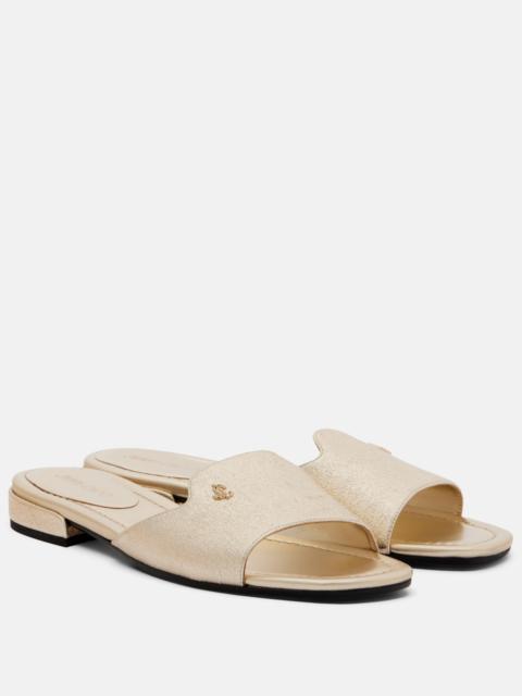 JIMMY CHOO Dina leather slides