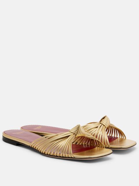 Valentino Annet metallic leather slides