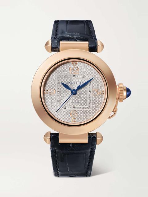 Cartier Pasha de Cartier Automatic 35mm 18-karat rose gold, alligator and diamond watch