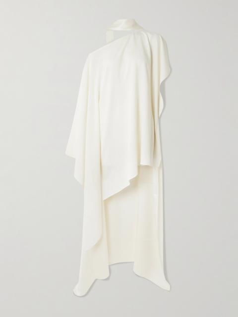 Taller Marmo Trebbia Scarf-detailed One-shoulder Crepe-cady Kaftan