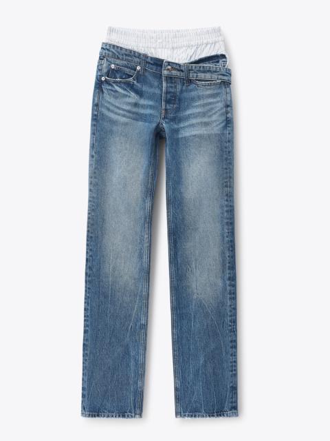 Alexander Wang BOXER DROP WAISTBAND SLIM JEAN
