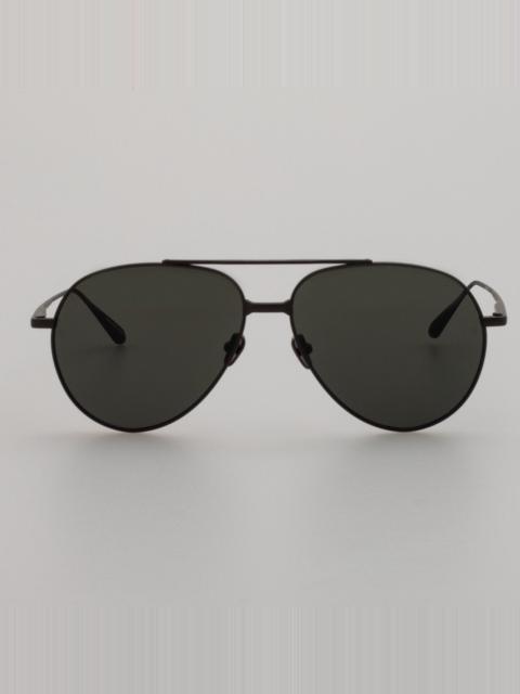 LINDA FARROW MARCELO AVIATOR SUNGLASSES IN MATT NICKEL