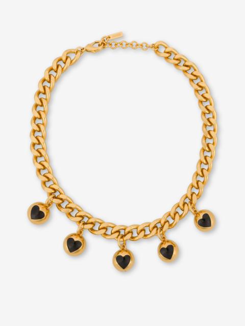 Moschino GOLD HEART BUTTONS NECKLACE WITH CHARM