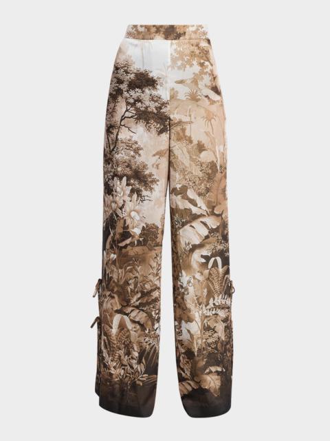 KOBI HALPERIN Helena Wide-Leg Botanical-Print Pants