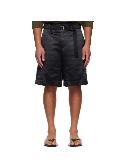 sacai Navy Horizontal Stripe Shorts