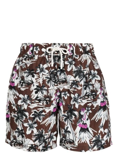 Palm Angels Hula floral-motif swim shorts