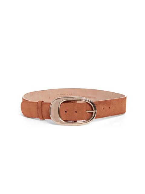 GABRIELA HEARST Lozewce Belt in Cognac Suede