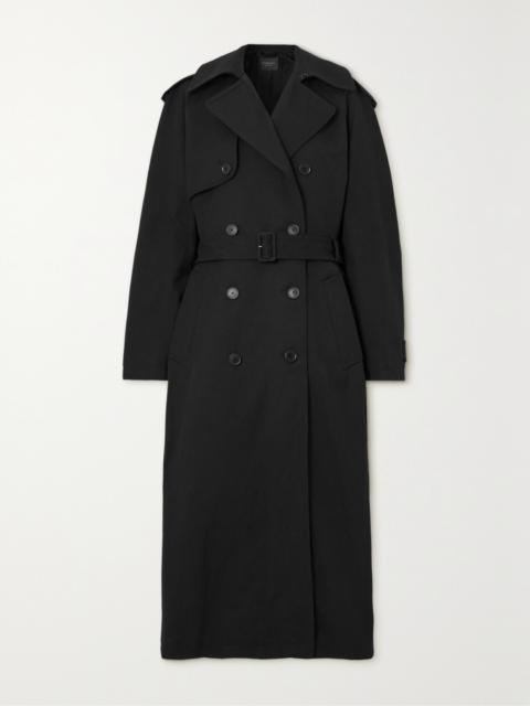 BALENCIAGA Hourglass Oversized Double-breasted Wool And Cotton-blend Trench Coat