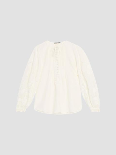 KOBI HALPERIN Women's Juni Pintuck Lace-Inset Blouse - Ivory