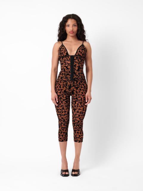 POSTER GIRL DOLL TOP BROWN LEOPARD PRINT