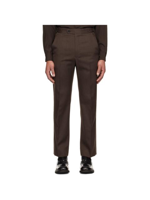 YOKE Brown Wool Gabardine Trousers