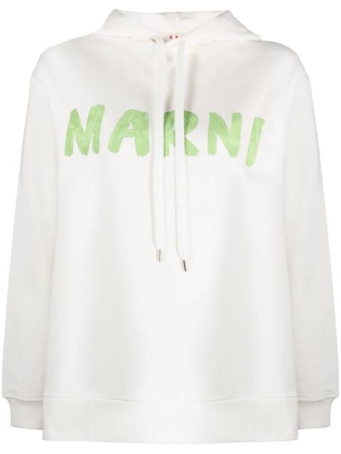 Marni logo-print cotton hoodie