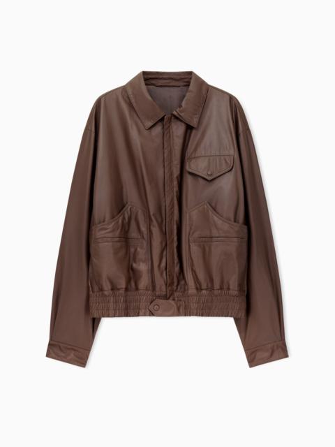 GIORGIO ARMANI BOMBER JACKET IN NAPPA LAMBSKIN