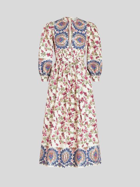 Etro DRESS WITH BERRY AND PAISLEY PRINT